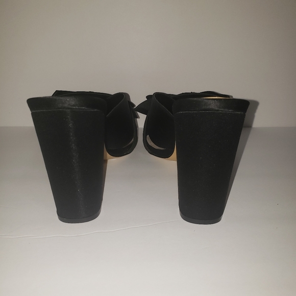 NWT Nina Samina Black Satin Bow Mule Sandals - Picture 5 of 8